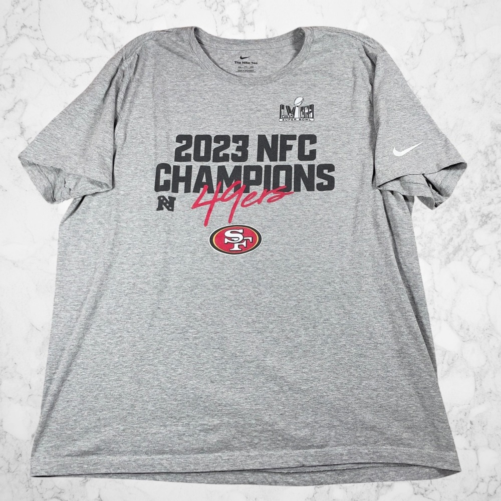Nike San Francisco 49ers‎ 2023 NFC Champions Gray Roster T-Shirt XXL Super Bowl